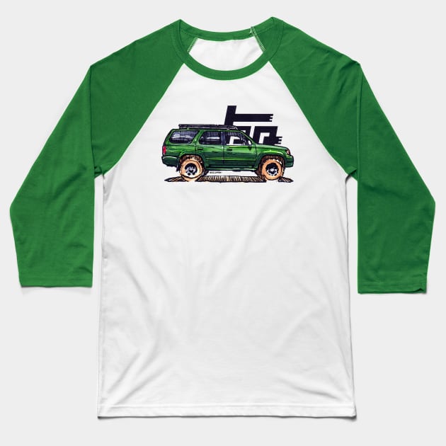 3rd Gen 4Runner TRD - Green Baseball T-Shirt by robert1117